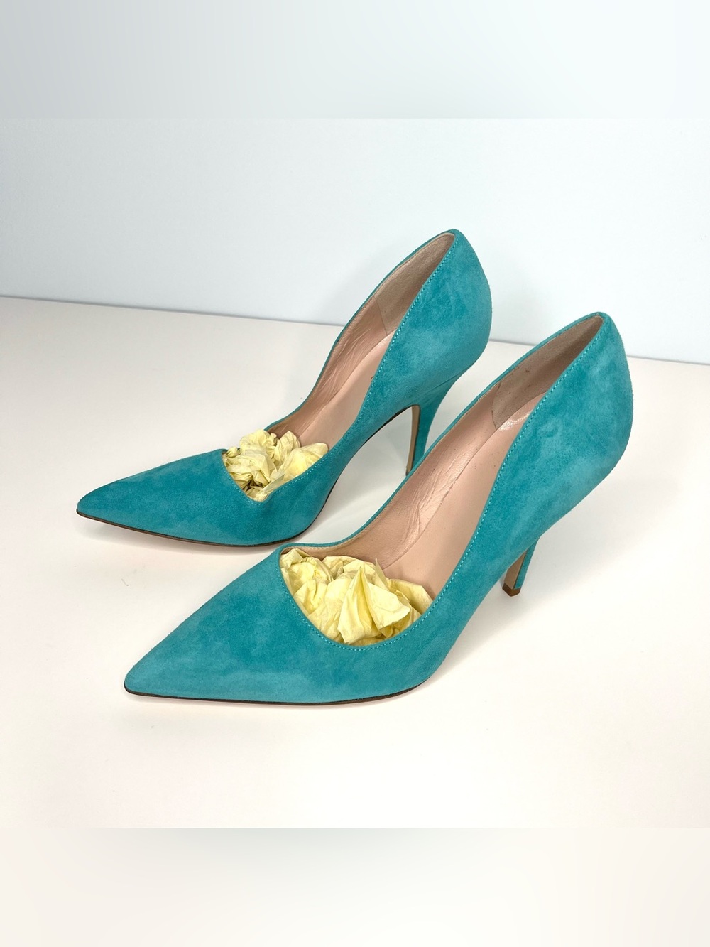 Kate Spade Women's Size 6 B Suede Aqua Pumps High Heels Stiletto Pointed Toe